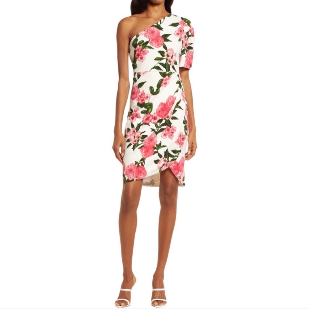 NWOT CHELSEA28 - Floral Print One-Shoulder Dress Size M